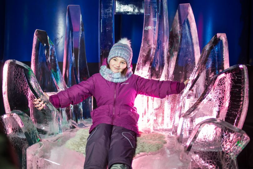 girl on ice sculpture